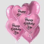 Lovely Heart Shaped Customized Text Pink Balloons