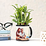 Lucky Bamboo In Personalised Black Mug