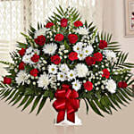 Luxurious Red N White Flower Arrangement