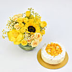 Mango Cheesecake with Flowers
