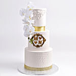 Moulded Ivory Red Velvet Wedding Cake