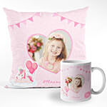 Mug And Cushion Combo for Baby Girl