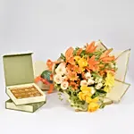 Ocotber Birthday Flower Bouquet and Chocolates