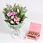 Pastel Pink Bouquet and Premium Tea Box
