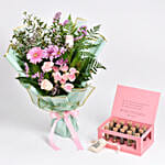 Pastel Pink Bouquet and Premium Tea Box