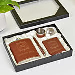 Personalised Hip Flask Gift Set