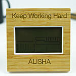 Personalised Table Clock Bamboo