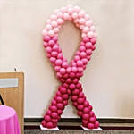 نموذج بالونات وردية لطيفة على شكل رمز التوعية بسرطان الثدي
