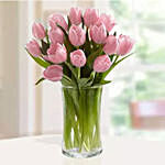 Pink Tulips Arrangement Premium