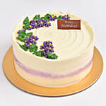 Purple Aster Flowers Chocolate Cake Half Kg