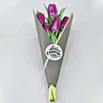 Purple Tulips Bunch for Womens Day