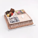 Red Velvet Photo Collage Square Cake