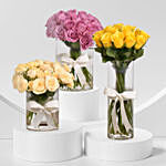 Set of 3 Vase with Enchanting Roses