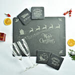 Sleighin Santa Slate Board Set With Glasses