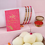 Sneh Gleaming Pearls Rakhi Set & Rasgulla