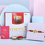 Sneh Golden Krishna Rakhi & Merci Chocolate