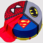 Superheroes Logo Fondant Marble Cake