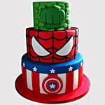 Three Layered Avengers Truffle Cake