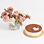 Tiramisu Velvet Cake With Flower