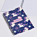 Unicorn Personalised Name Print On Note Book