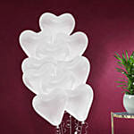 White Heart Shape latex balloons