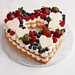 Yummy Heart Shaped Vanilla Cake 1 Kg