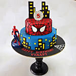 2 Tier Marble Spiderman Cake
