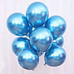 10 blue Chrome Balloons