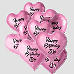 10 Heart Shaped Customized Text Pink Balloons