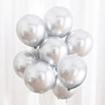 10 Silver Chrome Balloons