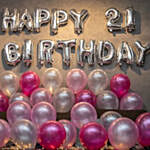 21st Birthday Pink Balloon Decor
