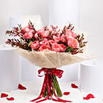 24 Coral Garden Roses Bouquet