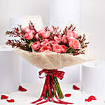 24 Coral Garden Roses Bouquet