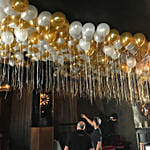 200 White and Gold Chrome Balloons