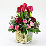 Anniversary Wishes Personalised Vase Flowers