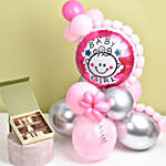 Baby Girl Balloons with Chocolate