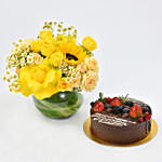 Berries Vegan Chocolates Cake with Flowers