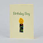 بطاقة معايدة لعيد ميلاد الأطفال عليها شمعة مخيطة يدوياً