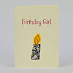 Birthday Girl Candle Handmade Greeting Card