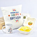 Birthday Wish Lunchbox Chocolate Cake Mug N Cushion