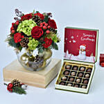 Christmas Sparkles Flower Arrangement with Chocolates