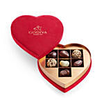 هدية علبة شوكولاته جوديفا المخملية على شكل قلب أحمر