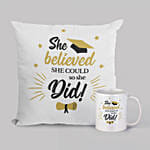 Custom Graduation Mug and Cushion Set   Personalized Gift