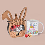 Eggcellent Easter Personalised Bunny Chocolate Box with Mug