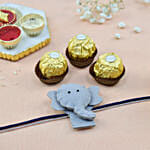 Elephant Rakhi With 3 Pcs Ferrero Rocher