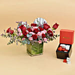 Endless Love Flower Arrangement With Chocolates