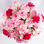 باقة من 50 وردة وردية في مزهرية زجاجية رائعة