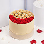 Red Roses and Rochers in a Box