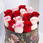 7 Red 7 Pink Rose In Printed Box