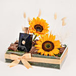 Versace Pour Oud Noir For Him with Sunflowers